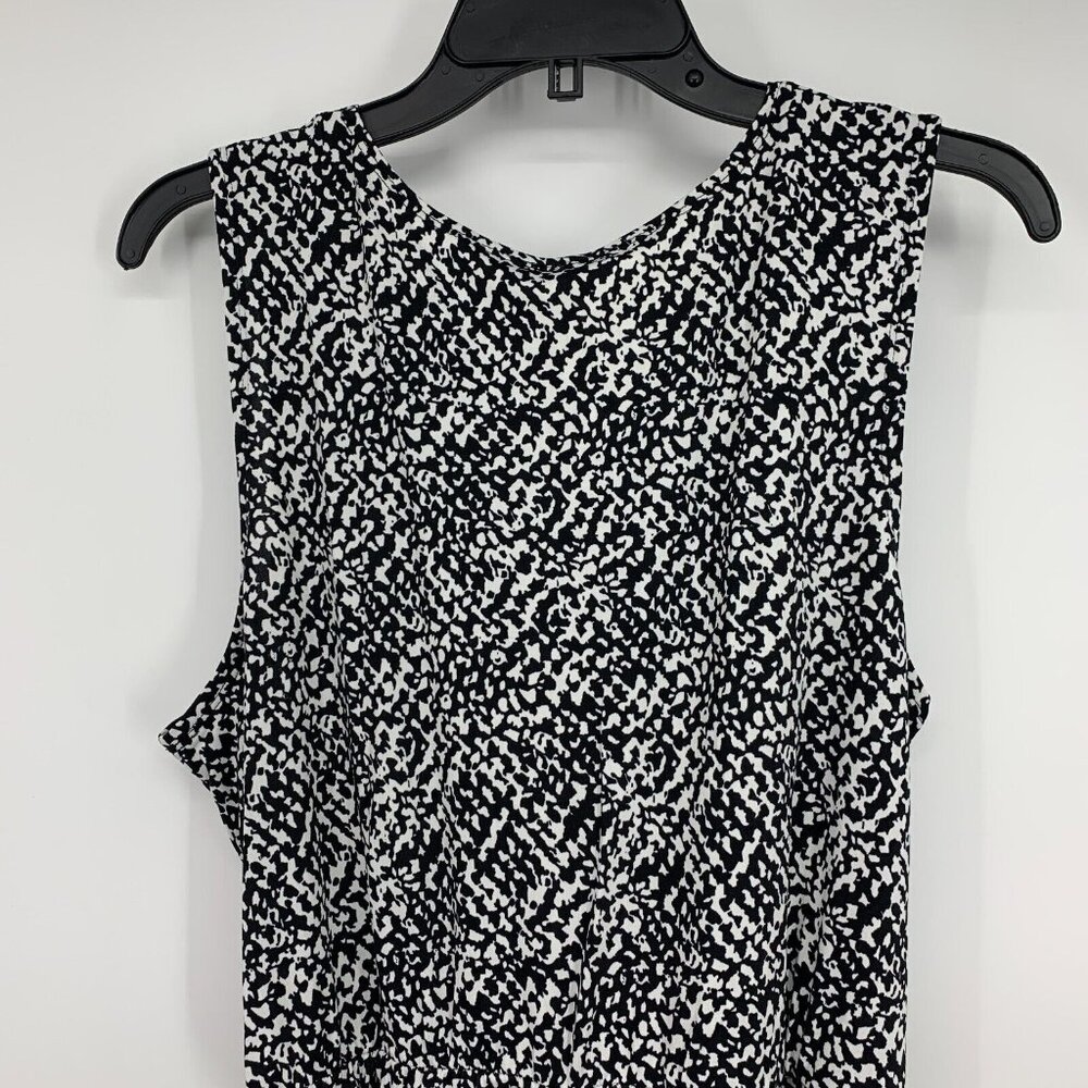 NY Collection Jumpsuit Black Printed Sleeveless V Neck NWT - Picture 10 of 13